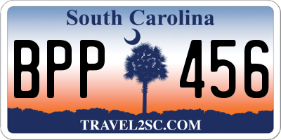 SC license plate BPP456