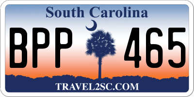 SC license plate BPP465