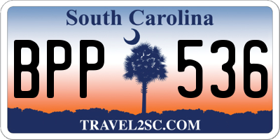 SC license plate BPP536