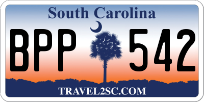 SC license plate BPP542