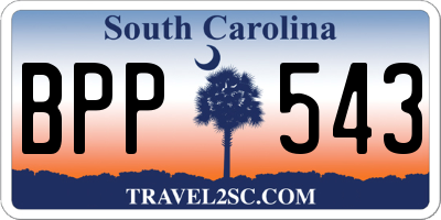 SC license plate BPP543