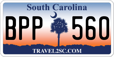 SC license plate BPP560