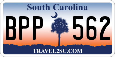 SC license plate BPP562