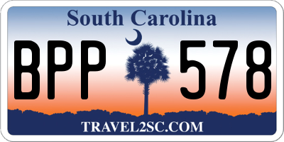 SC license plate BPP578
