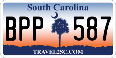 SC license plate BPP587