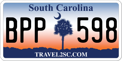 SC license plate BPP598