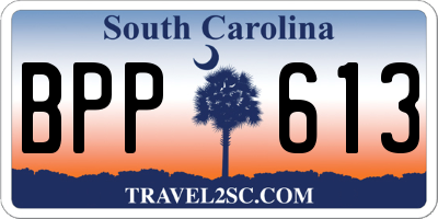 SC license plate BPP613