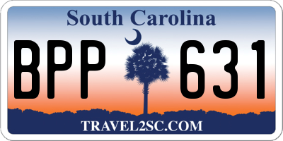 SC license plate BPP631