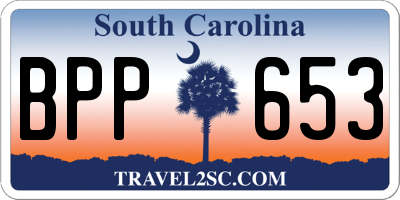 SC license plate BPP653