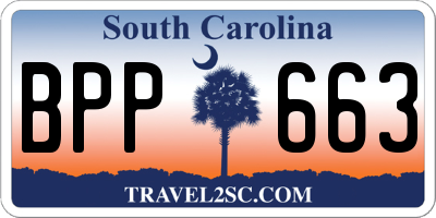 SC license plate BPP663