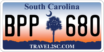 SC license plate BPP680