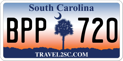 SC license plate BPP720