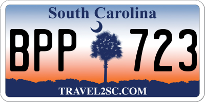 SC license plate BPP723