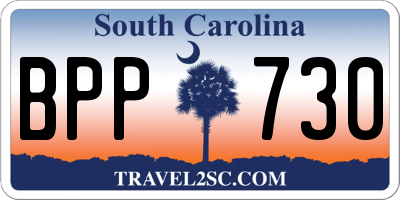 SC license plate BPP730