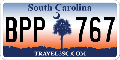 SC license plate BPP767