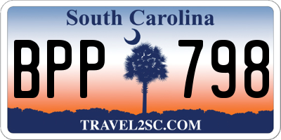 SC license plate BPP798