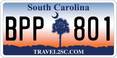 SC license plate BPP801