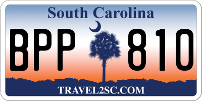 SC license plate BPP810