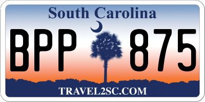 SC license plate BPP875