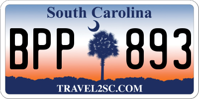 SC license plate BPP893