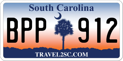 SC license plate BPP912