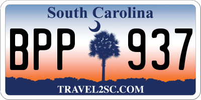 SC license plate BPP937