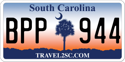 SC license plate BPP944