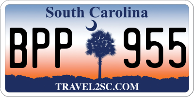 SC license plate BPP955