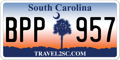 SC license plate BPP957