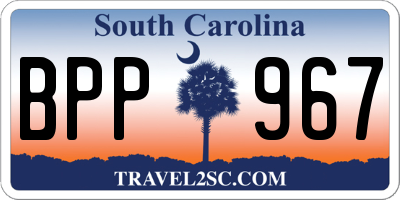 SC license plate BPP967