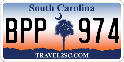 SC license plate BPP974