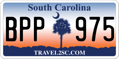 SC license plate BPP975