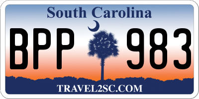 SC license plate BPP983