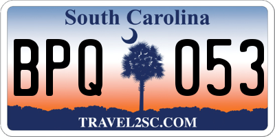 SC license plate BPQ053