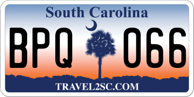 SC license plate BPQ066
