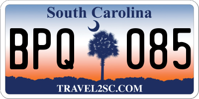 SC license plate BPQ085