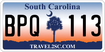 SC license plate BPQ113