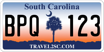 SC license plate BPQ123