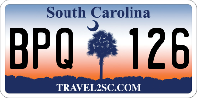 SC license plate BPQ126