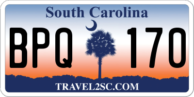 SC license plate BPQ170