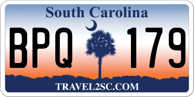SC license plate BPQ179