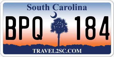 SC license plate BPQ184