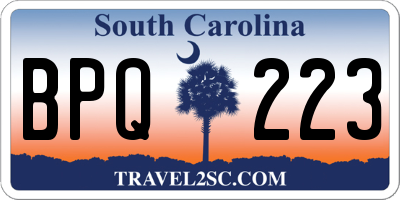 SC license plate BPQ223