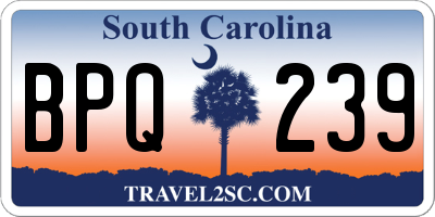 SC license plate BPQ239