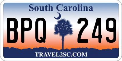 SC license plate BPQ249