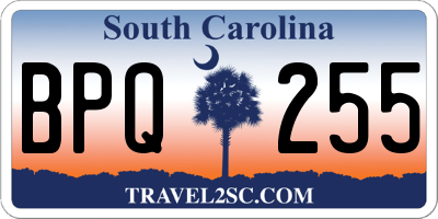 SC license plate BPQ255