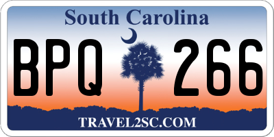 SC license plate BPQ266