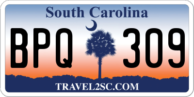 SC license plate BPQ309