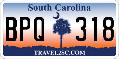 SC license plate BPQ318