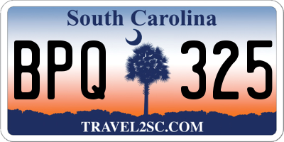 SC license plate BPQ325